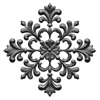 Ornate black floral design with intricate symmetrical patterns, featuring elegant curves and flourishes, creating vintage and decorative appearance png
