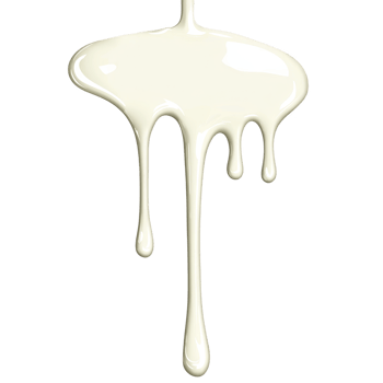 Stream of creamy white liquid drips smoothly, creating glossy, flowing texture. liquid appears thick and rich, evoking sense of indulgence and smoothness png
