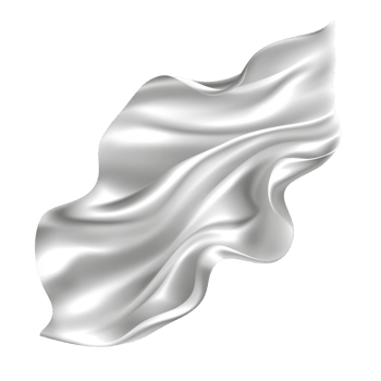 Flowing, abstract silver fabric with smooth, wavy folds creates sense of elegance and fluidity. metallic sheen enhances its luxurious appearance against transparent background png