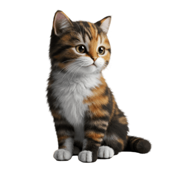 Cute Striped Tabby Kitten Sitting Adorably png