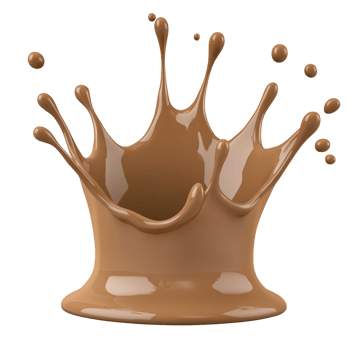Splash of smooth, creamy chocolate forms crown like shape, capturing moment of impact with droplets suspended in mid air. rich brown color and glossy texture evoke sense of indulgence and delight png