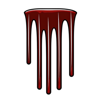 Red liquid drips down in smooth, glossy texture, resembling blood or paint, creating dramatic and eerie effect. image evokes sense of mystery and intensity png