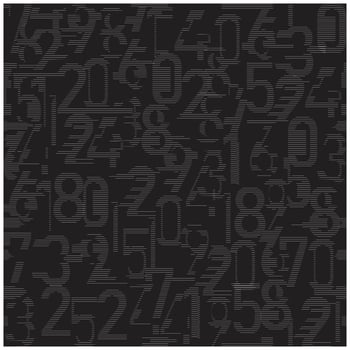repeat number digit print pattern, A textured black and gray pattern filled with various numbers in different sizes, creating a visually complex and intriguing design. vector