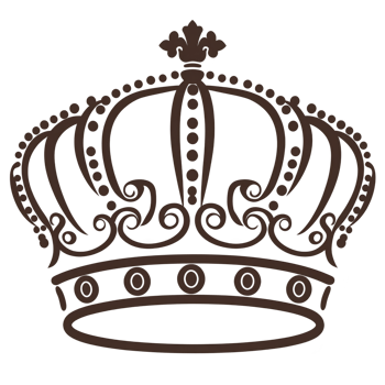 Detailed illustration of vintage crown with ornate patterns and intricate details, symbolizing royalty and elegance. design features curves and dots, creating classic and regal appearance png