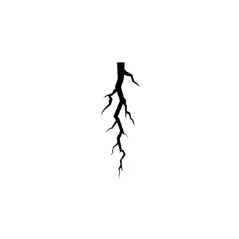 This features stylized black lightning bolt plain background, symbolizing power and energy. design is simple yet striking, capturing essence of electricity and nature force.lightning bolt plain png