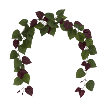 Decorative arch made of green and burgundy leaves creates natural and elegant design. lush foliage forms graceful curve, perfect for garden decor or event decoration png