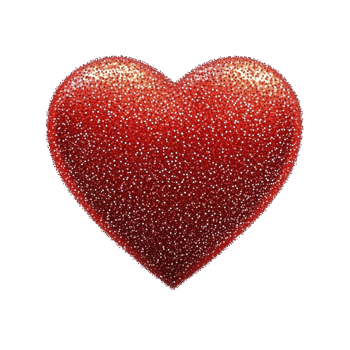 Sparkling red heart with glittery texture, symbolizing love and affection. heart is vibrant and eye catching, perfect for romantic or celebratory themes png