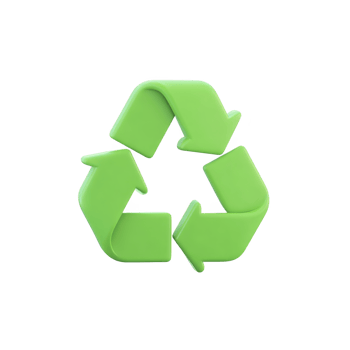 Green recycling symbol with three arrows forming triangle represents sustainability and environmental conservation. This icon is widely recognized for promoting recycling and eco friendly png