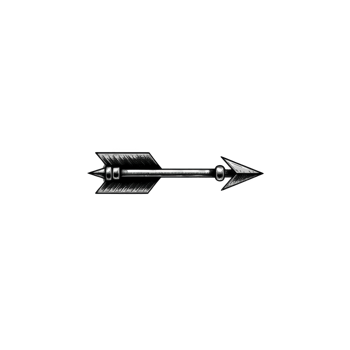 Sleek metallic arrow with sharp tip and detailed fletching, isolated on transparency background, conveys precision and focus png