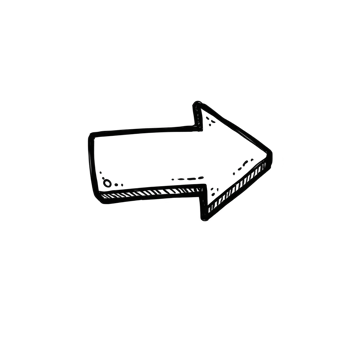 Hand drawn black arrow pointing to right on transparency background, conveying direction and simplicity png
