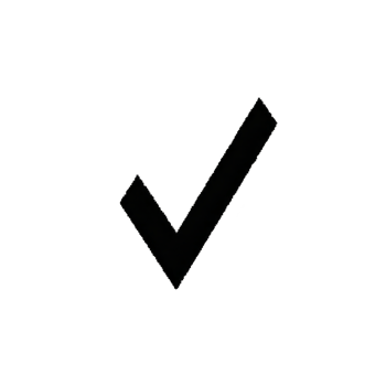 Black check mark symbol on transparent background, representing approval or completion. simple design is commonly used in digital interfaces and documents png