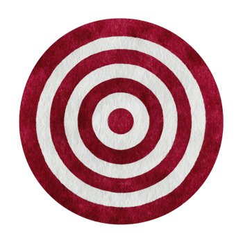 Red and white circular target with concentric rings creates bold visual impact. design is simple yet striking, often used for aiming or focus related themes png