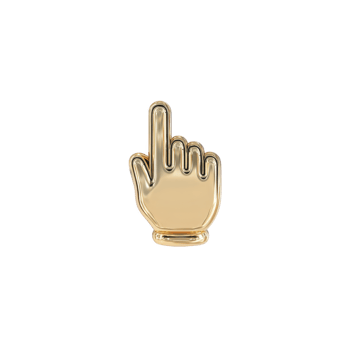 Shiny gold hand icon with upward pointing index finger, symbolizing cursor or pointer. design is sleek and modern, often used in digital interfaces to indicate selection or interaction png