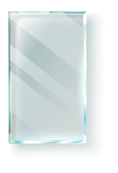 Glass plate reflecting light creating beautiful diagonal shadows on white background, perfect for displaying products or adding a touch of elegance to any design vector