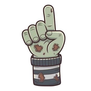 Decaying Zombie Hand Gesturing Number One vector