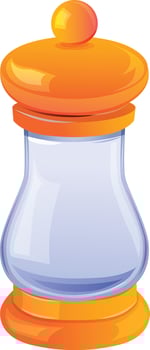 salt shaker yellow plastic realistic style vector