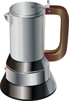 espresso moka pot coffee maker realistic style vector
