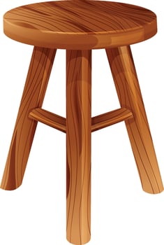 wooden stool realistic style vector
