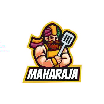 Maharaja character with a spatula vector