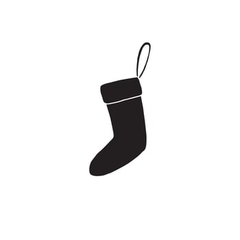 Hand drawn doodle sketch Christmas sock isolated on white vector