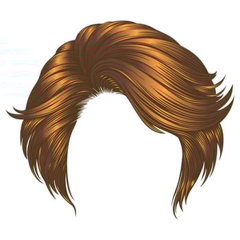 trendy woman disheveled hairs red colors . beauty fashion . realistic 3d vector