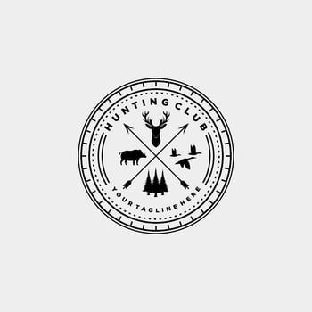 hunting deer bear duck logo vector