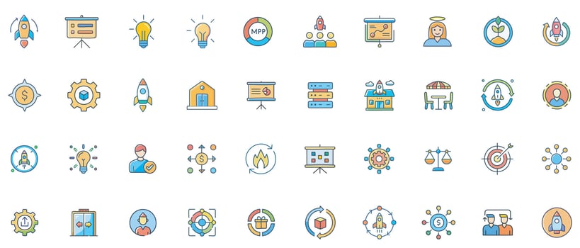 Collection of colorful business icons vector