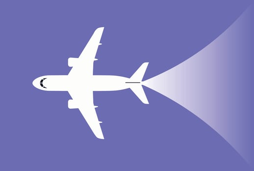Airplane Taking Off travel concept with copy space Illustration. vector