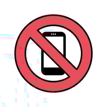 no mobile phone symbol illustration vector