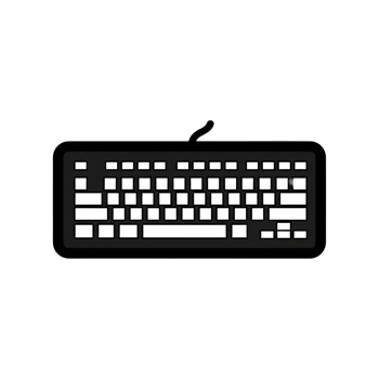 Black Computer Keyboard Icon Simple Design isolated on a transparent background black keyboard png