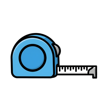 Blue Measuring Tape Icon Cartoon Style Illustration isolated on a transparent background png