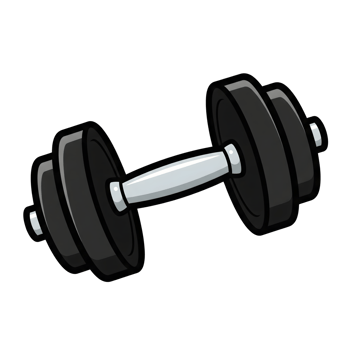 Black Dumbbell Weight Icon Silver Handle Fitness Gym Exercise Strength Training isolated on a transparent background png