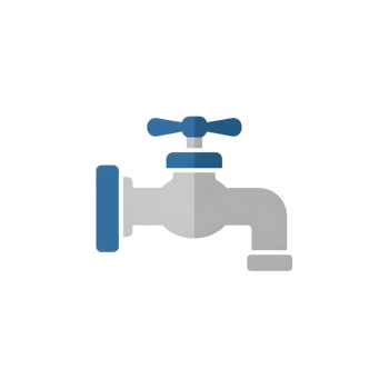 Gray and Blue Water Faucet Icon isolated on a transparent background plumbing png