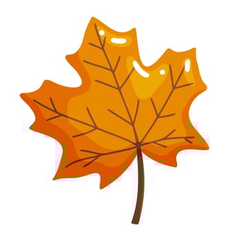 Orange Maple Leaf Hand Drawn Doodle Illustration vector
