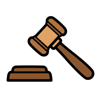 Brown Gavel and Sound Block Icon Illustration isolated on a transparent background png