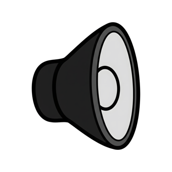 Gray and Black Speaker Megaphone Icon Sound Audio isolated on a transparent background png