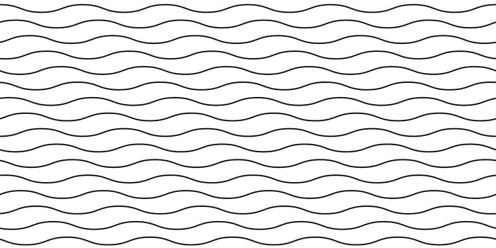 Wavy lines seamless pattern. Undulate stripes repeating background. Monochrome horizontal waves texture. Simple curved linear wallpaper. Textile and fabric swatch design template. vector