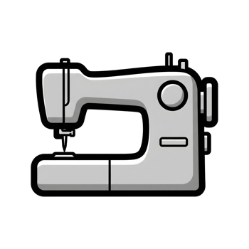 Gray Sewing Machine Icon Illustration isolated on a transparent background silver png