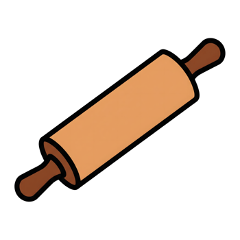 Light Orange Wooden Rolling Pin Baking Icon isolated on a transparent background png