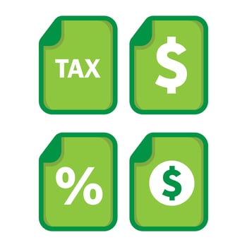 tax icon with green color vector