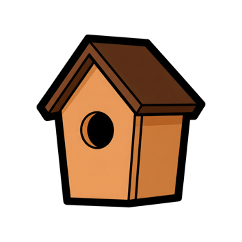 Orange Brown Cartoon Birdhouse Icon Illustration isolated on a transparent background png