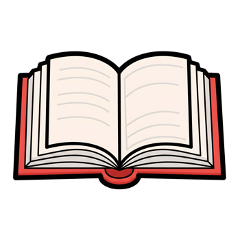 Open Book Red Cover Cream Pages Icon Illustration isolated on a transparent background png