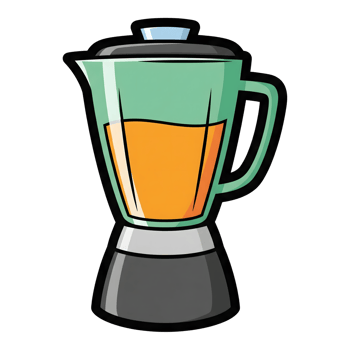 Green Blender with Orange Juice Isolated on a transparent background kitchen appliance png
