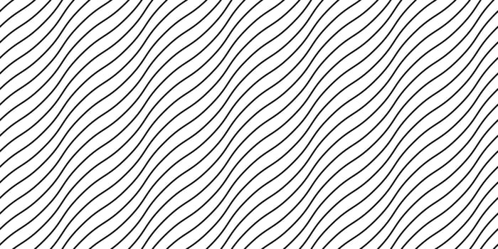 Wave lines seamless pattern. Black undulate stripes repeating background. Diagonal wavy texture. Simple curved linear wallpaper. Textile and fabric design template. vector