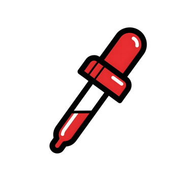 Red Eyedropper Icon Cartoon Style Illustration isolated on a transparent background png