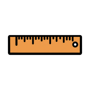 Orange Ruler Icon Measurement Tool Graphic Design Element isolated on a transparent background png