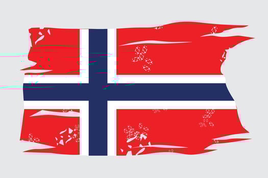 norway flag with rustic touch vector