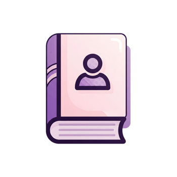 Purple and Pink Book Icon Contact List Directory Profile User Avatar isolated on a transparent background png