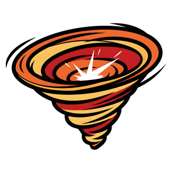 Orange Red Swirling Tornado Icon Graphic Design isolated on a transparent background png