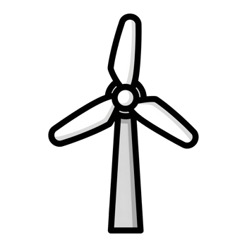 Simple Gray Wind Turbine Icon Three Blades Energy isolated on a transparent background png